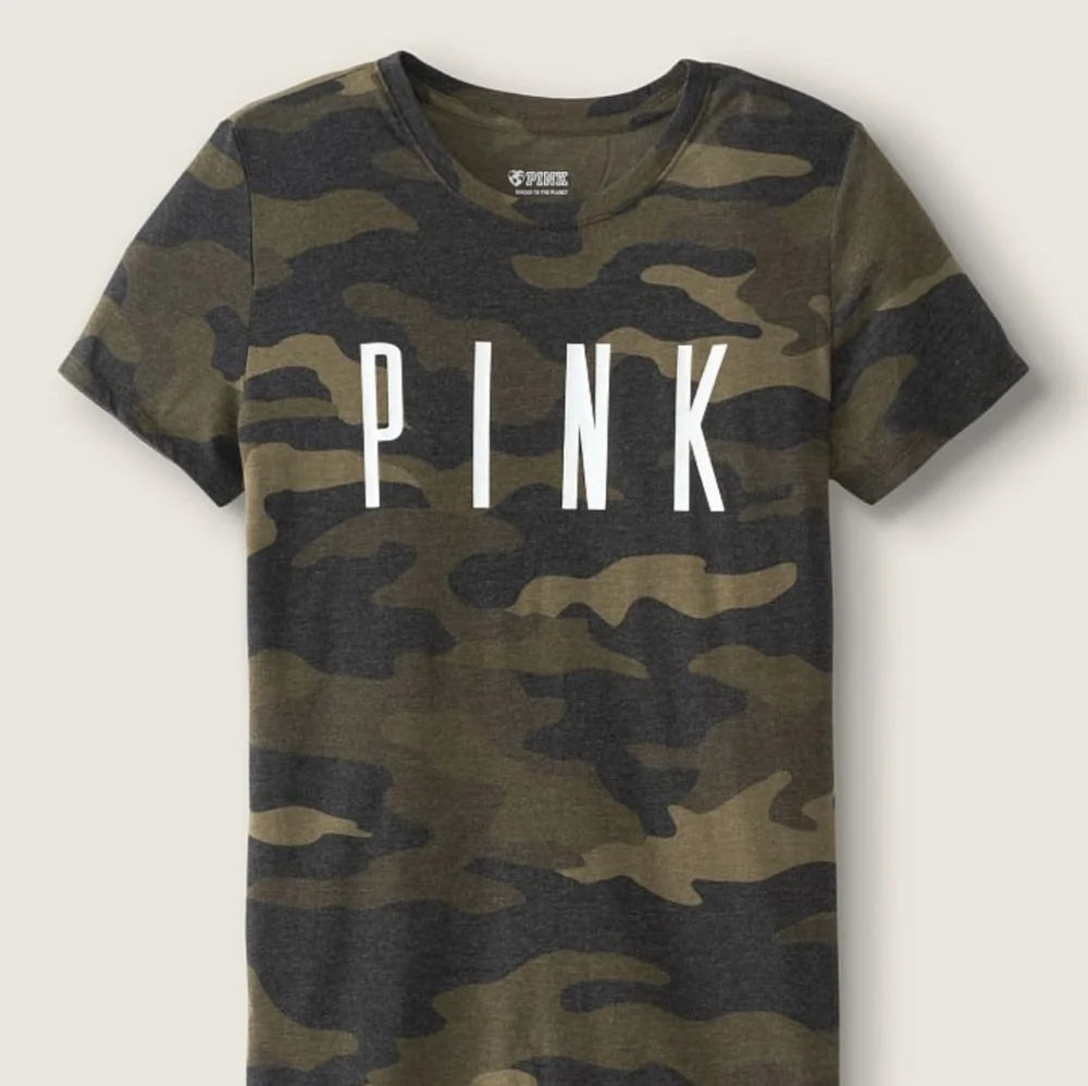 VS PINK Camo Everyday Crewneck Tee Sz: L - Picture 4 of 9